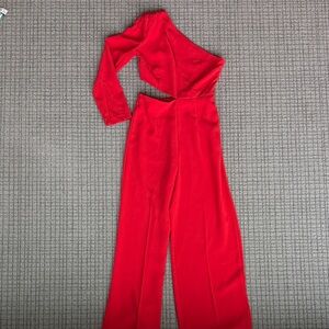 Chic Coral One-Shoulder Jumpsuit